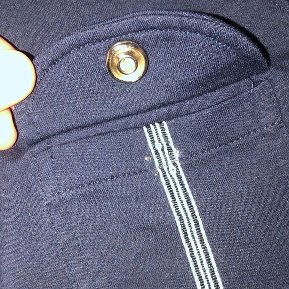 IActive PL Navy White Tripe Detail Snap Closure Mock Neck Athletic Jacket - Picture 14 of 14